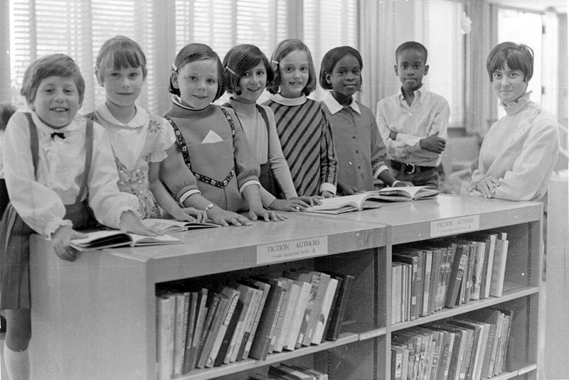 Kids in Library 1968