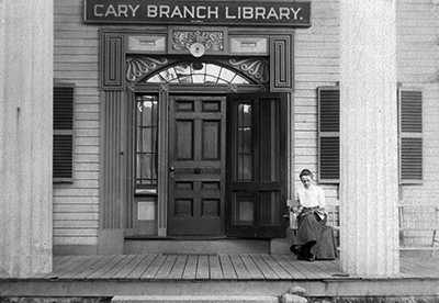Late 1800s Front facade of Stone Building, Carrie Fiske, Cary Branch Library in Lexington Massachusetts