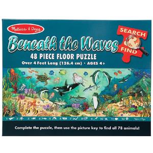 Melissa & Doug floor puzzle box with 78 underwater animals.